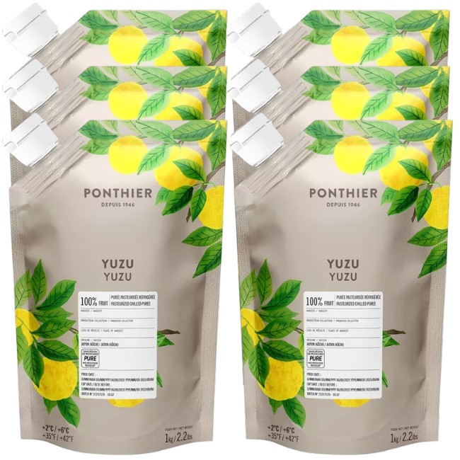 Ponthier YUZU PÜREE Japanische-Zitrus-Frucht-Püree Yuzumark 6x 1kg