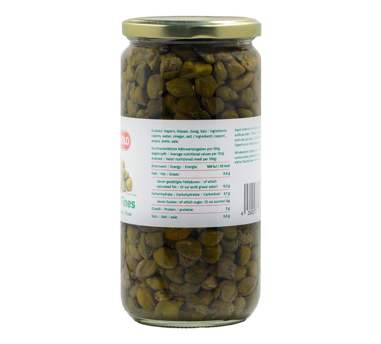 Marco Polo Kapern Fines 6x 450g eingelegte Kapern in Salz & Essig