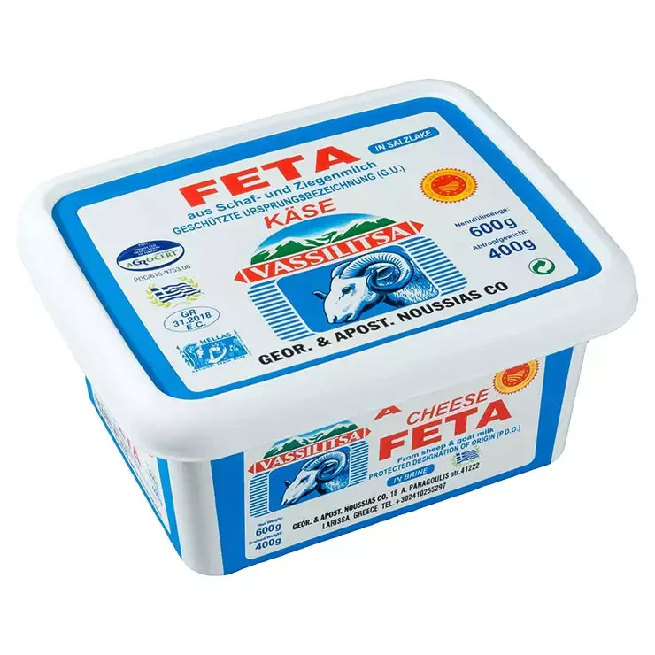 Vassilitsa Feta 1x 400g Schafs-Käse in Lake 43% Fett i.Tr. 