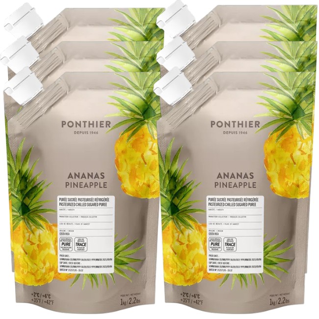 Ponthier ANANAS PÜREE Frucht-Püree Ananasmark 6x 1KG