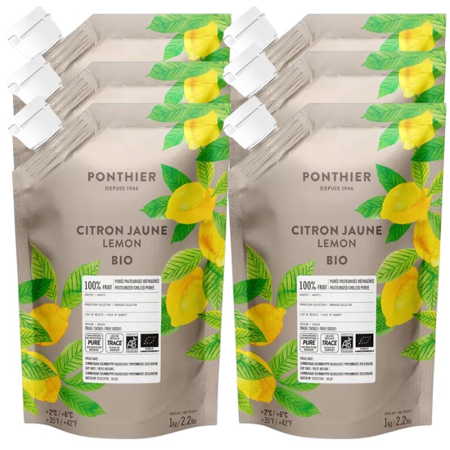Ponthier ZITRONEN PÜREE Zitrus-Frucht-Püree Zitronenmark 6x 1KG
