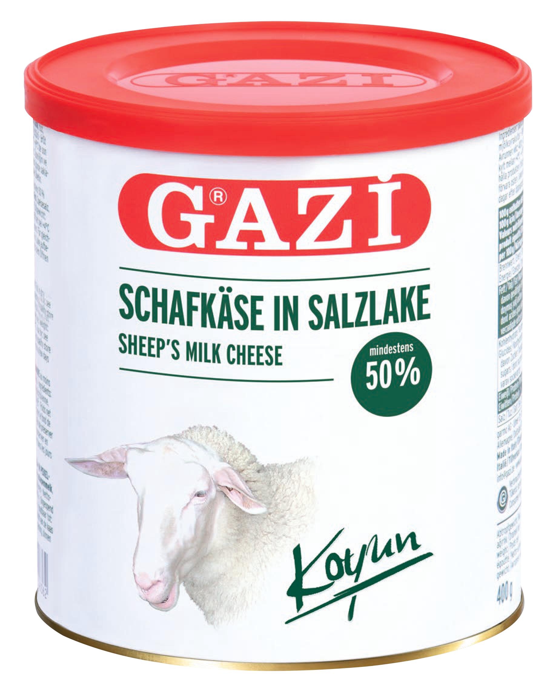 Gazi Schafskäse in Salzlake 6x 400g Dose 50% Fett i.Tr Koyun peyniri