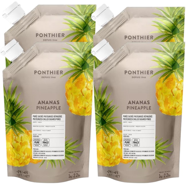Ponthier ANANAS PÜREE Frucht-Püree Ananasmark 4x 1KG