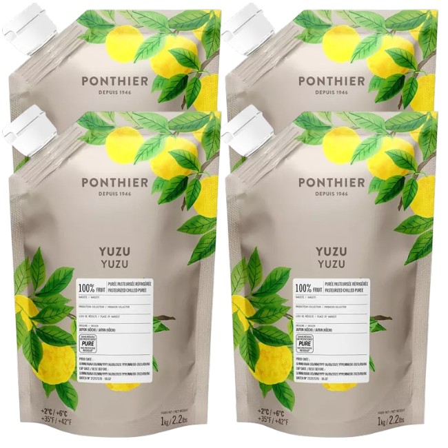 Ponthier YUZU PÜREE Japanische-Zitrus-Frucht-Püree Yuzumark 4x 1kg
