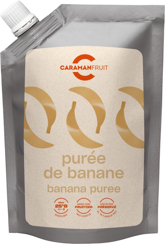 Caramanfruit Bananen-Püree 8x 1kg Bananen Frucht-Püree Tropfenfrucht