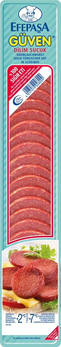 Efepasa Güven Dilim Sucuk 5x 200g Knoblauch-Wurst türkischer Art Rindfleisch