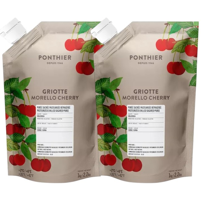 Ponthier KIRSCHEN PÜREE Sauerkirschen-Früchte-Püree Kirschmark 2x 1KG