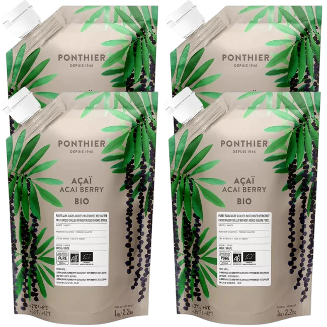 Ponthier ACAI-BEERE-Frucht-PÜREE Acaibeerenmark 4x 1KG