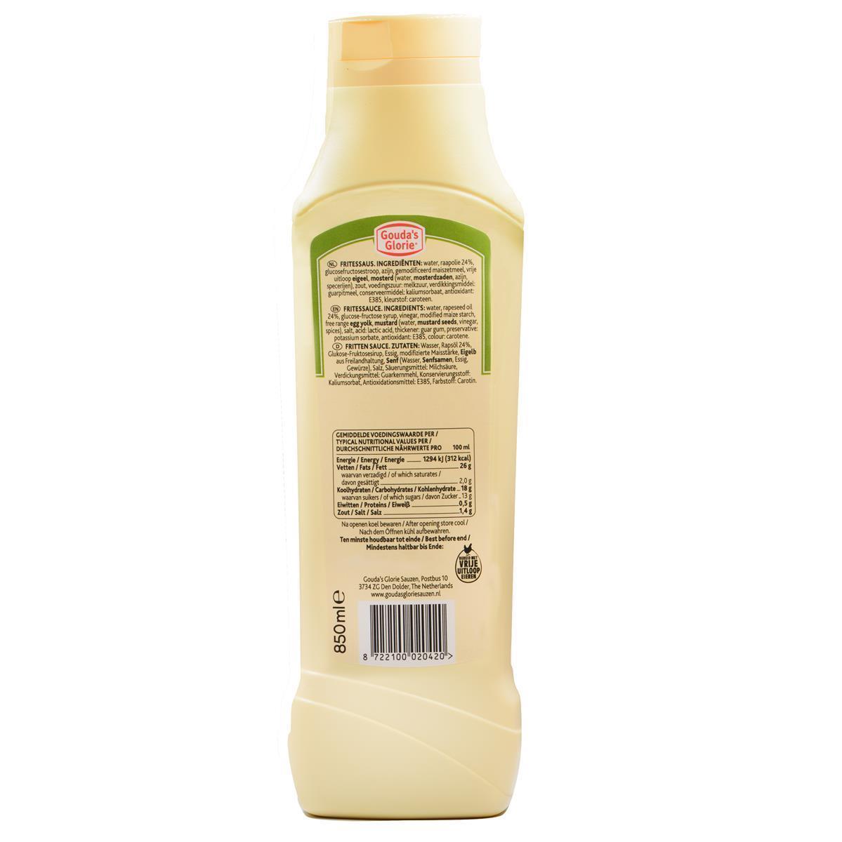 Gouda’s Glorie Fritessaus 850ml Squeeze holländische Frittensauce cremig 8er