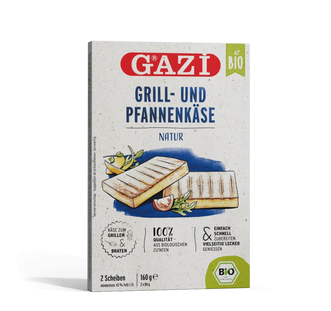 Gazi BIO Grill- und Pfannenkäse Natur 6x 160g 43% Fett i.Tr. Grillkäse