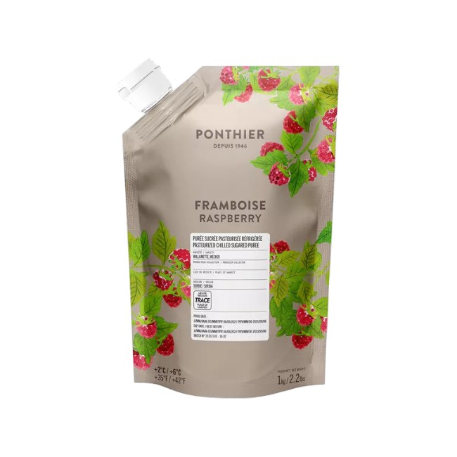 Ponthier Himbeerpüree 2x 1 kg Premium Fruchtpüree für Cocktails, Desserts & Backen