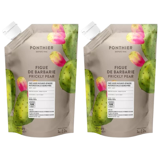 Ponthier KAKTUSFEIGE PÜREE Kaktus-Birnen-Frucht-Püree Kaktusfeigenmark 2x 1KG