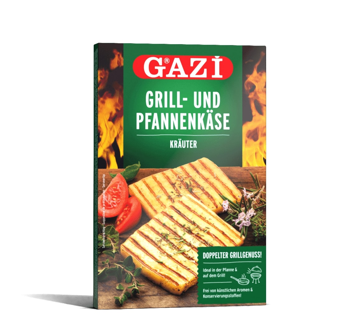 Gazi Grill- und Pfannenkäse Kräuter 6x 200g 45% Fett i.Tr. Grillkäse