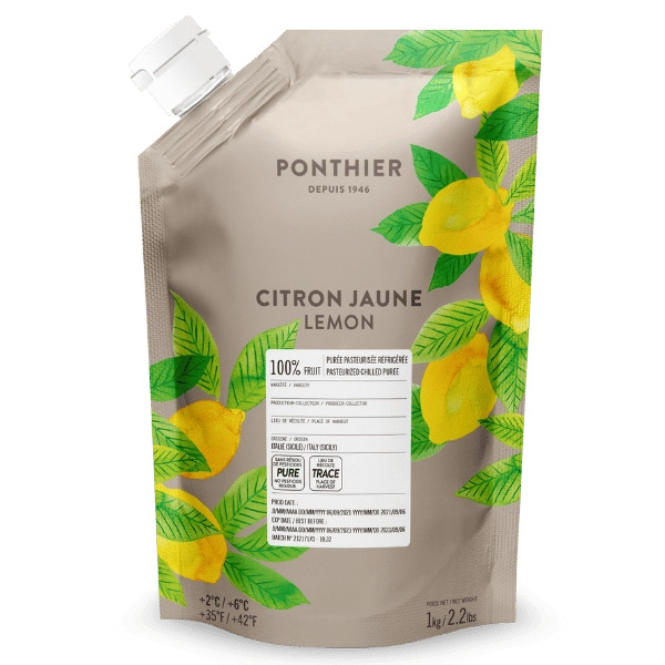 Ponthier Zitrone Fruchtpüree 2x 1kg Premium Femminello Zitrone Sizilien