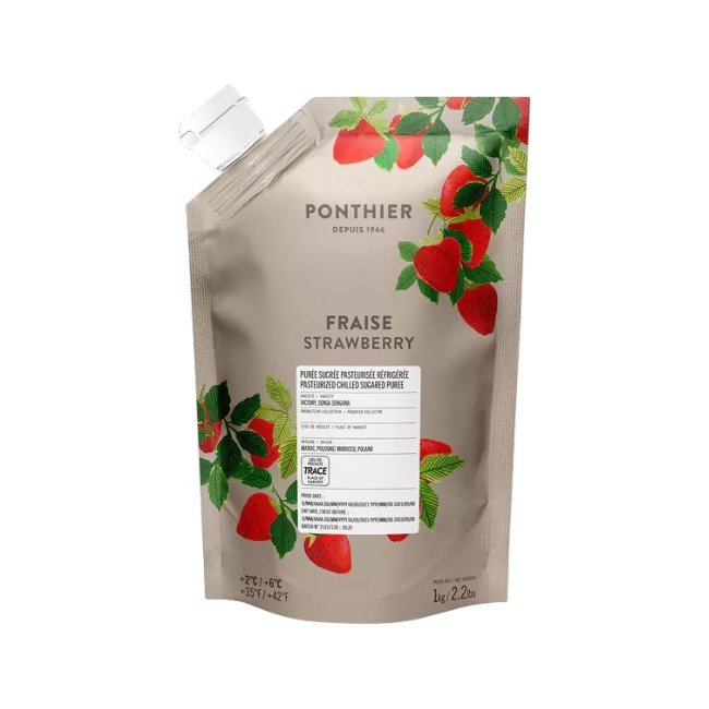 Ponthier Erdbeere Fruchtpüree 6x 1kg Premium Erdbeeren Marokko