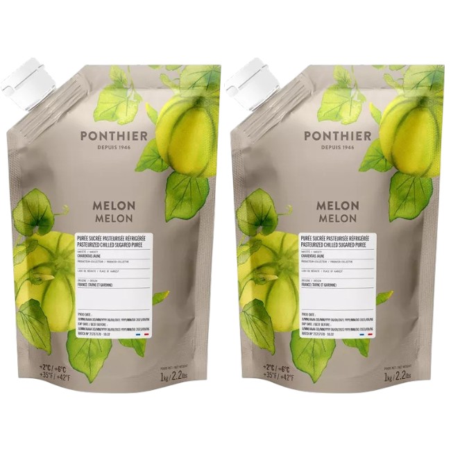Ponthier MELONEN PÜREE Melon-du-Quercy-Frucht-Püree Melonenmark 2x 1KG