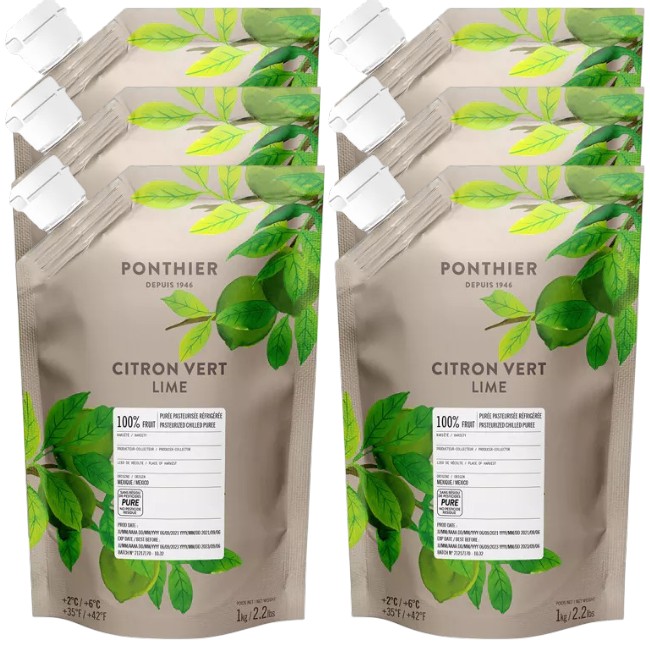 Ponthier LIMETTEN PÜREE Zitrus-Frucht-Püree Limettenmark 6x 1KG