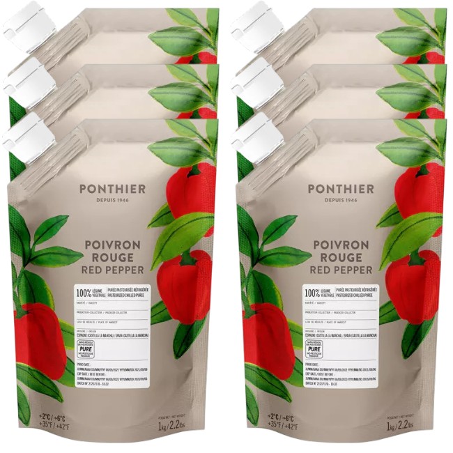 Ponthier PAPRIKA PÜREE ROT Gemüse-Püree Paprikamark 6x 1KG
