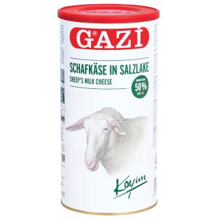 Gazi Schafsk&auml;se in Salzlake 2x 800g 50% Fett K&auml;se Schafk&auml;se Dose Koyun peyniri