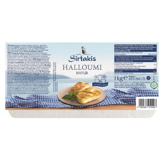 Sirtakis Halloumi Natur 2x 1kg halbfester Schnitt-K&auml;se 43% Fett i.Tr. aus Zypern