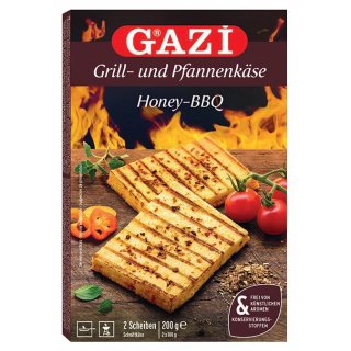 Gazi Grill- und Pfannenk&auml;se 5x 200g Honey-BBQ 45% Fett Grillk&auml;se Pfanne Vakuum