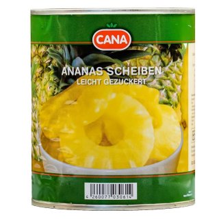 Cana Ananas in Scheiben 6x 490g leicht gezuckert eingelegte Ananas Obstkonserve