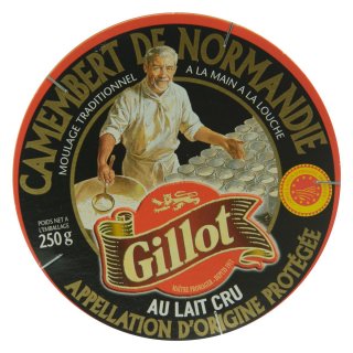 Gillot Noir Camembert de Normandie AOP 3x 250g franz&ouml;sischer Weich-K&auml;se Rohmilch