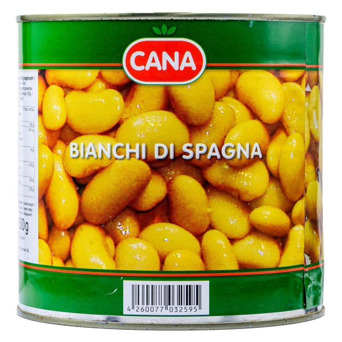 PRIBO Butterbohnen 6x 2500g Dose weiße Riesenbohnen Bianchi di Spagna