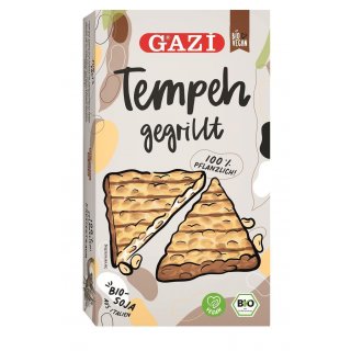 BIO TEMPEH GEGRILLT VEGAN 3x 200g Fleisch-Alternative von Gazi aus fermentierten Soja-Bohnen