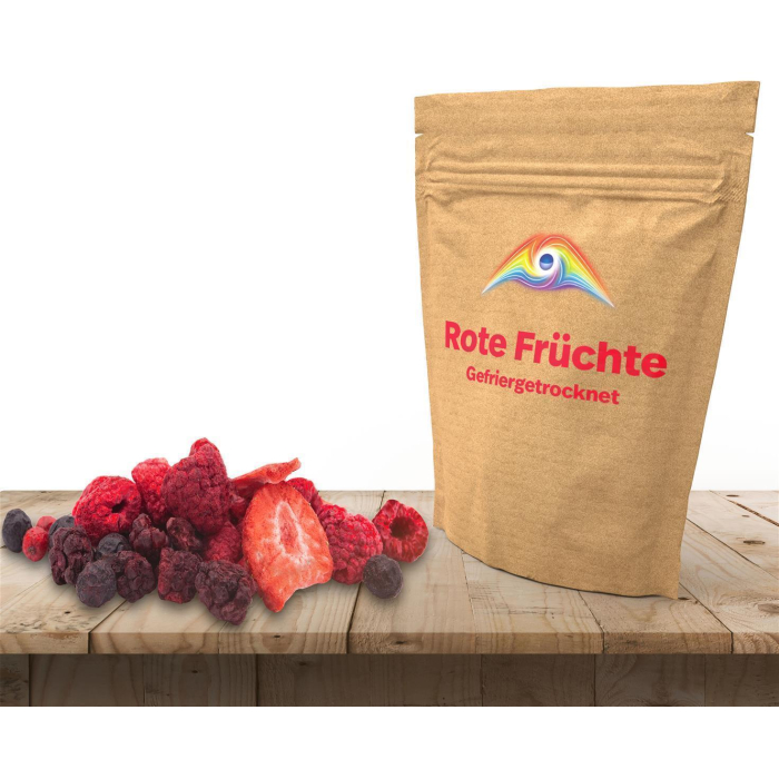 GEFRIERGETROCKNETE FRÜCHTE MIX Erdbeere Himbeere Kirsche getrocknet 250g Hymor