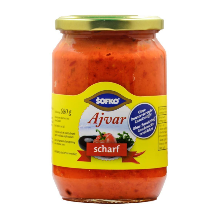 HYMOR scharfes Avjar aus Paprika, Aubergine und Pfefferoni 2x 680g Sofko