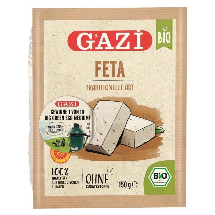 Gazi BIO Feta 5x 150g griechischer Schafs-Käse 48% Fett i.Tr.