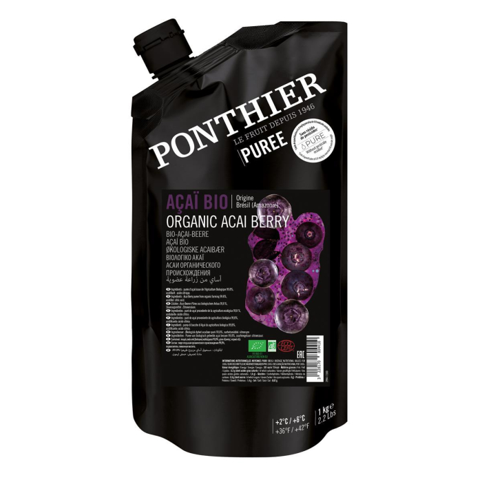 Ponthier BIO Acai-Püree 4x 1kg Beeren-Püree aus Acai-Beeren