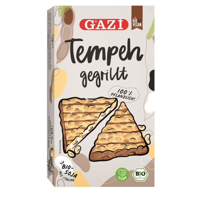 Gazi BIO Tempeh vegan 1x 200g gegrillte Fleisch-Alternative aus Italien